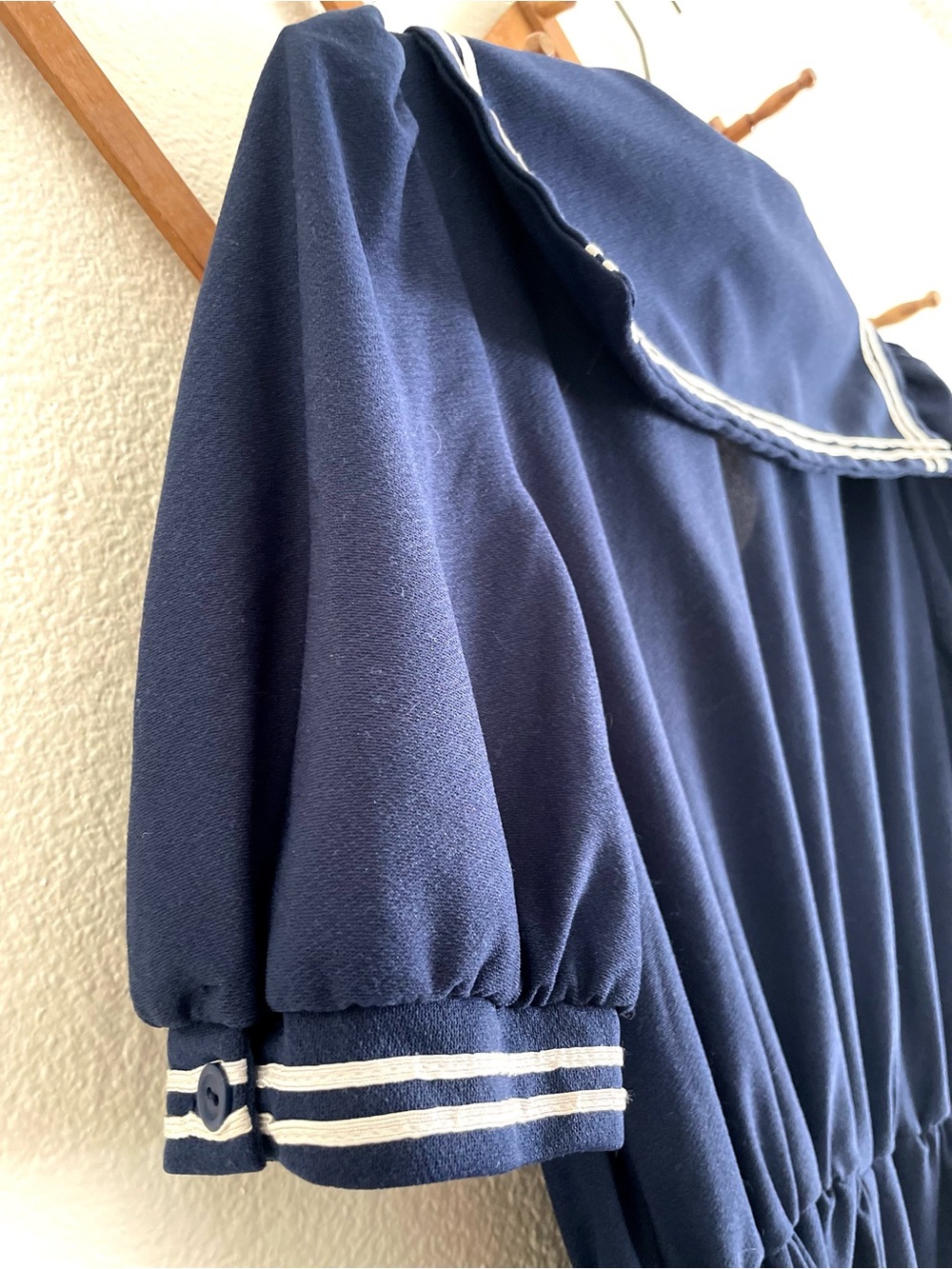 Vintage 1970s Blue and White Sailor Dress - Picture 4 of 11